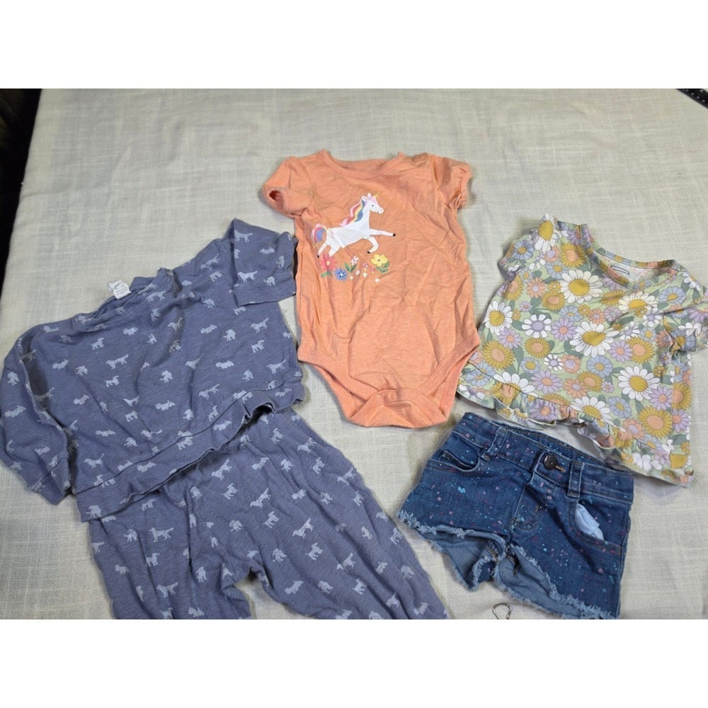 Baby Girls Clothes Bundle Kate Quinn Garanimals 18M 24M Floral Denim Unicorn 5pc - Picture 9 of 9